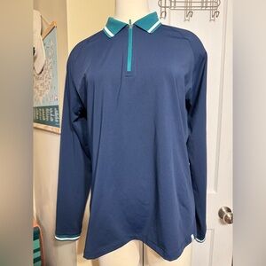 Lrg Lady Hagen Navy Long Sleeve Women’s Performance Golf Shirt w/ 1/4 Zip